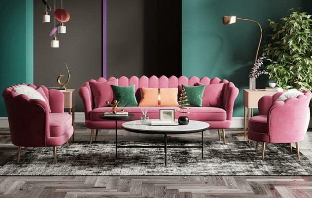 Couch Nábytek Relaxační Sedací Design Pohovka Obyčej Sofa 3 Místný Samet Nový