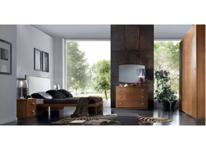 Ložnice Set Postel 2x noční stolek Komoda 6ks Design Luxus Kompletní