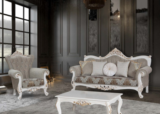 Klasická pohovka s designem Chesterfield pro obývací pokoj Šedý obývací pokoj