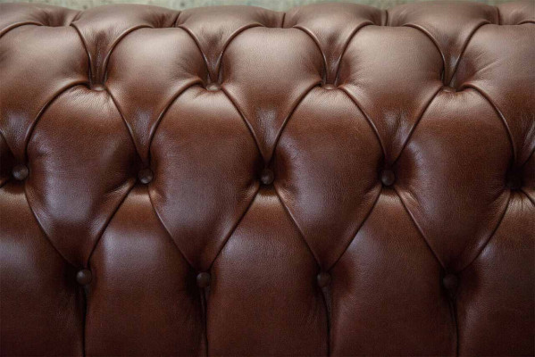 Chesterfield Sofa Tří-místný Vintage Pohovky velký xxl Hnědý Textil Kůže