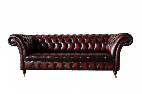 Chesterfield Kožená Sofa 3 Místná Hnědá Designová Pohovka Luxusní Vybavení Nové