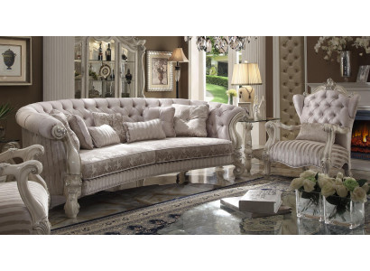 Chesterfield Sofa 4-místná pohovka Luxus Klasická textilní sedací souprava Baroko