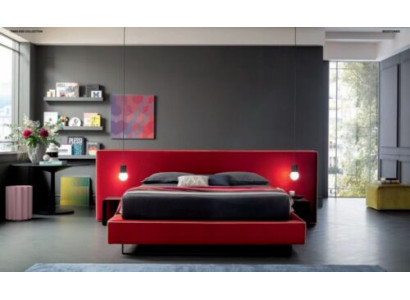 Design Luxus dvoulůžkové hotelové postele z látky, luxusní manželská postel v ložnici, italský nábytek, nový.