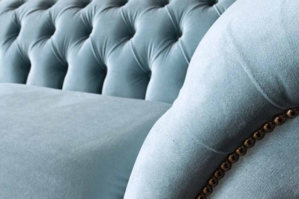 Chesterfield 3-místná vysoce polstrovaná pohovka textilie moderního stylu nová