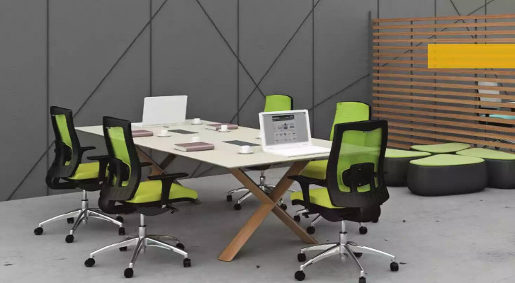 Velký pracovní stůl, kancelářský nábytek, konferenční stoly, zařízení, dřevěný nábytek, moderní.