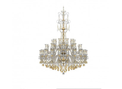 Elegant lustr s křišťály do obývacího pokoje, designový závěsný lustr.
