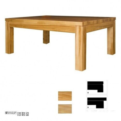 Konferenční stolek Přistavovací stůl Skutečné dřevo Masivní nábytek Dub 100x70cm Nový Stoly