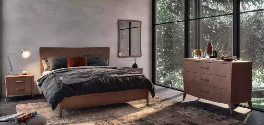 Ložnice set Postel 2x Noční stolky Komoda Design Luxusní nábytek 4 kusy