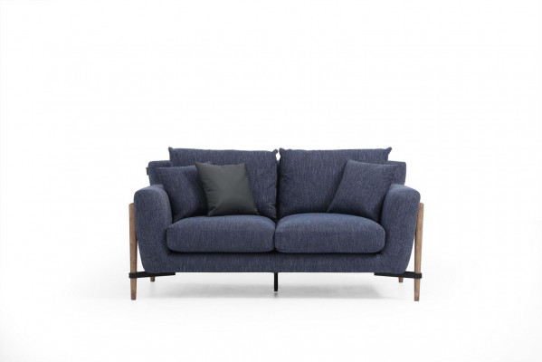 Třísedací sofa 3místná látka moderní designové modré sedací soupravy do obývacího pokoje.