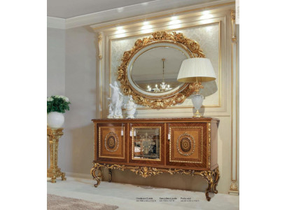 Luxus Sideboard Kommode Zlaté skříňky z dřeva do obývacího pokoje.