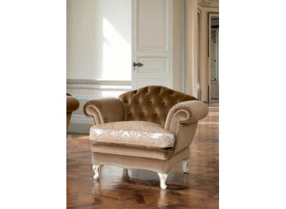 Křeslo Chesterfield Chesterfield 1 osoba, obývací pokoj, hnědé, polyesterová látka.