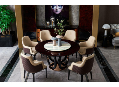 Design Dřevěný stůl kulatý jídelní stůl Kulaté jídelní stoly 150 cm Luxus třída