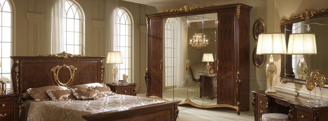 Kleiderschrank Design Šatníkové skříně Zrcadlo Nábytek Bydlení Dřevo Arredoclassic
