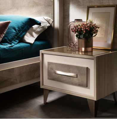 Postel 2x noční stolek 3 dílů Sada ložnice Nábytek Moderní Luxusní Postele arredoclassic
