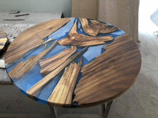 Kruhové stoly Jídelní stůl Designový stůl Moderní Moře Řeka Nábytek 90 cm
