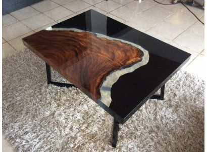 Konferenční stůl River Table S pevným stolkem Epoxidová pryskyřice 70x40 Říční stůl