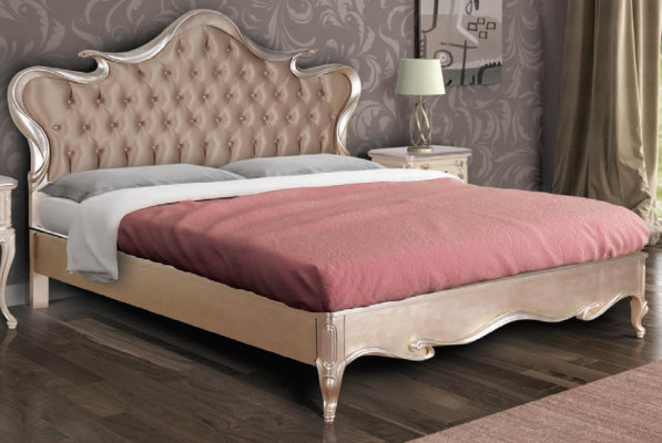 Chesterfield Bed Upholstered Design Luxury Double Hotel Beds Italian Wood New
