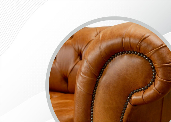 Chesterfield 3-místná pohovka v ořechově hnědém moderním designu z kůže Kreativní nábytek