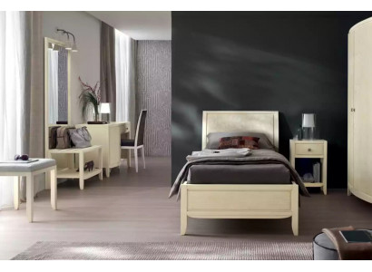 Luxus kompletní ložnicová sada Beige Psací stůl Postel Noční stolek Nový