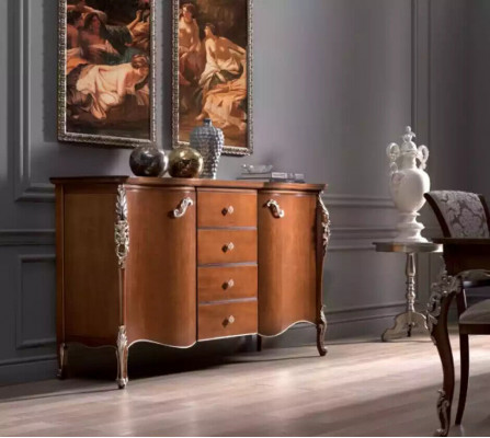 Skříně Sideboard Nábytek Masivní Italská Dřevěná Skříň Hnědá Nová