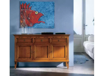 Design Klasická komoda dřevo příborník hnědý skříň nový