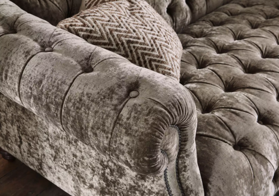 Chesterfield hnědý třímístný designérský gauč luxusní pohovka